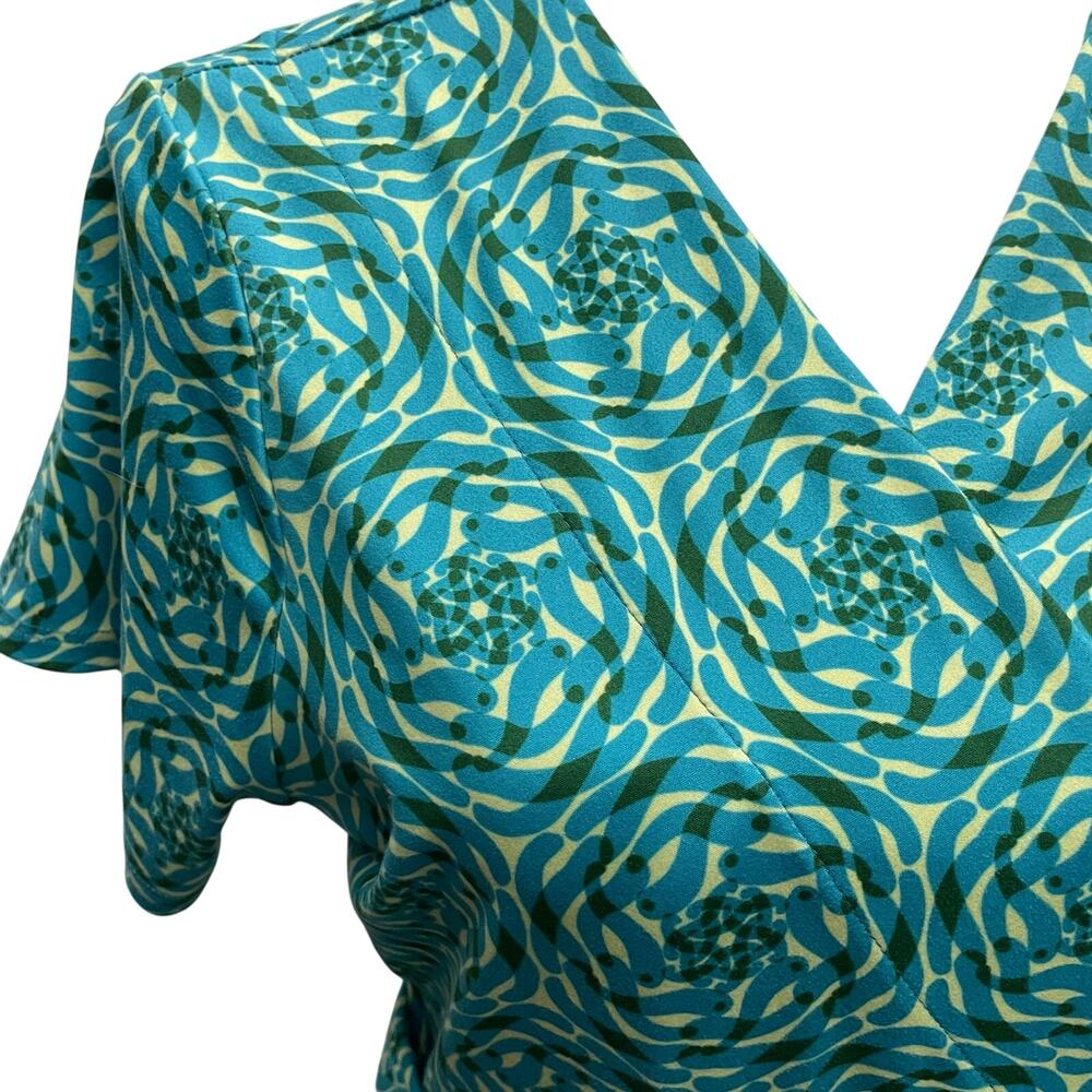 Lesley Evers Kaleidoscope Print True Wrap Dress Size XL - Picture 4 of 11